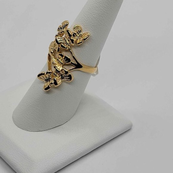 Brazilian 18k Gold Filled Multi Butterfly Ring - Picture 3 of 4